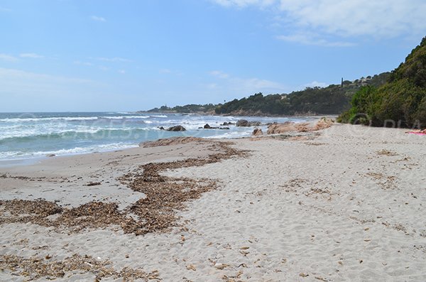 Plage de Rupione avec vue sur la pointe d'Isolella - Corse