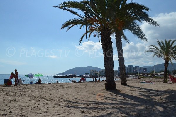 Vue sur le centre de Mandelieu depuis la plage du Sable d'Or