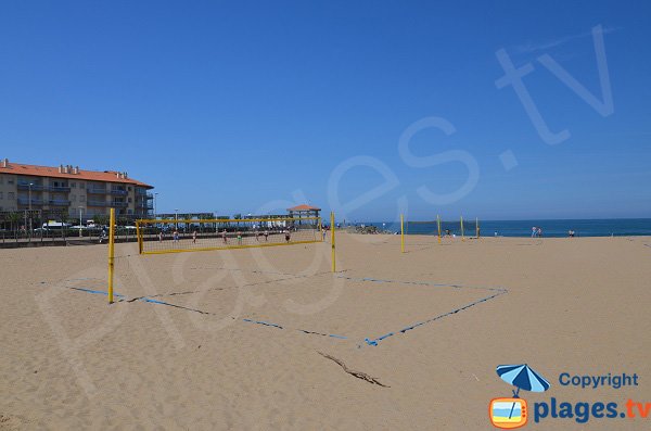 Volleyball court on the Sables d'Or beach in Anglet