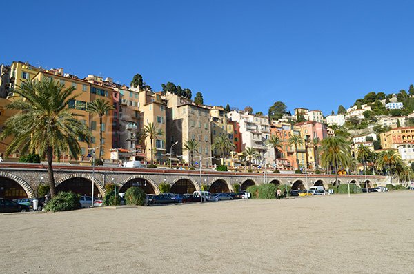 Old town and beach of Menton - France