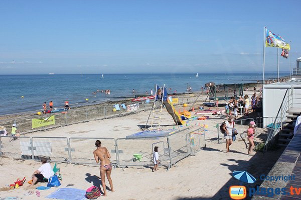 Beach club on the beach of St Aubin in Normandy