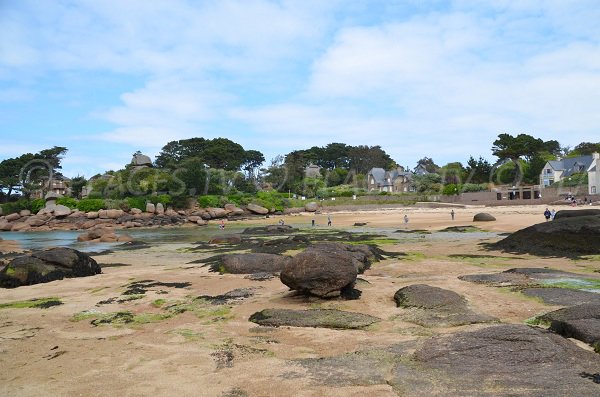 Marée basse sur la plage de Saint Guirec à Ploumanac'h