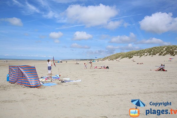 Plage de Sainte Cécile vue vers Hardelot