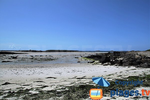 Plage de Sainte Marguerite à marée basse à Landéda