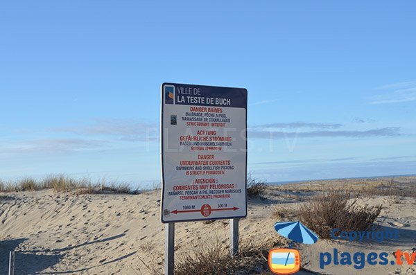 Interdiction sur la plage Salie sud