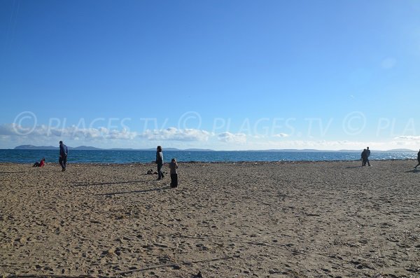 Salins beach in Hyères with Porquerolles view