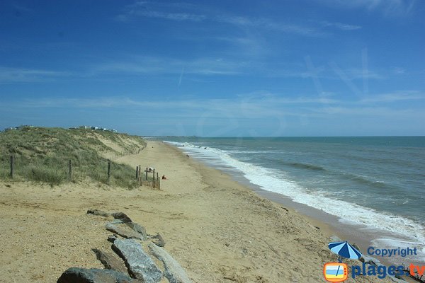 Nudist beach of Salins in Saint Hilaire de Riez in France