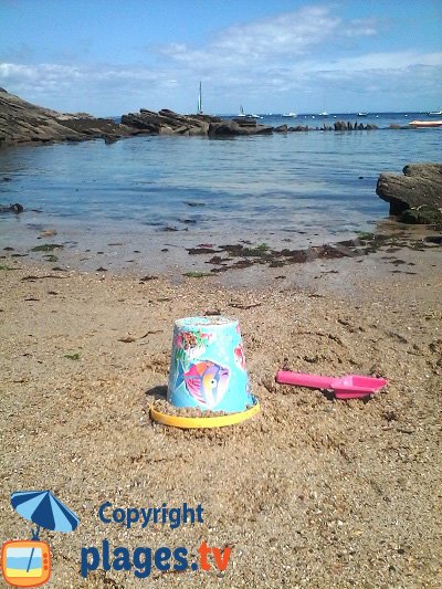 Granular sand of the cove of Sang Nu on the island of Groix