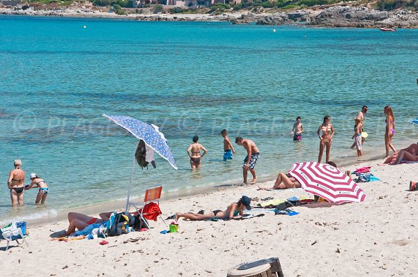 Beach in the center of Sant Ambrogio in Corsica