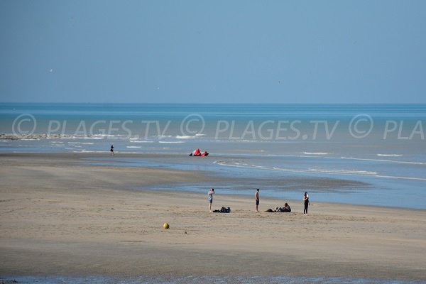 Sand beach in St Aubin sur Mer in Normandy