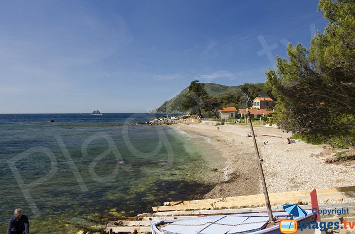 Plage avec des pointus à La Seyne sur Mer