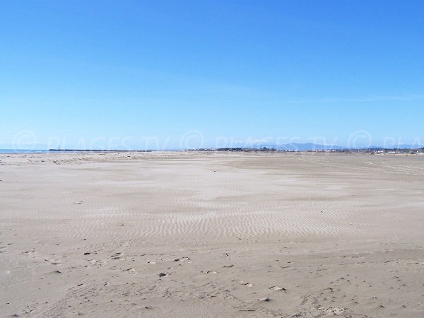 Plage sauvage de Narbonne avec vue sur Gruissan