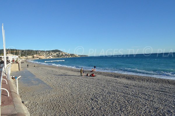 Sporting beach in Nice in winter