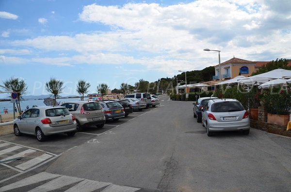 Car park of the St Clair beach in Lavandou