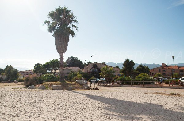 Parking of Saint Cyprien beach in Corsica