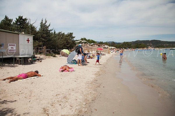 Aid station on the St Cyprien beach in Corsica