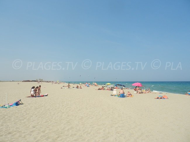 Sand beach in St Cyprien in south of France