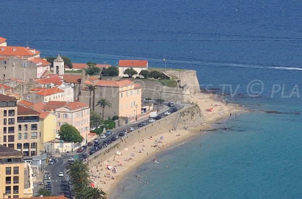 Citadel and beach of St François Ajaccio