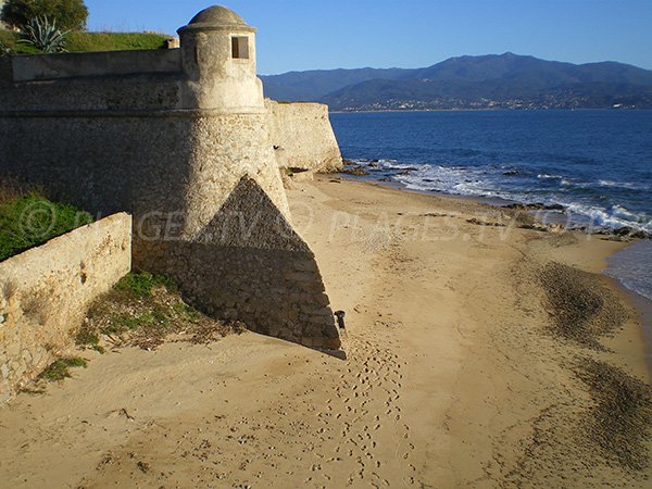 Beach at the foot of the citadel of Ajaccio - Corsica