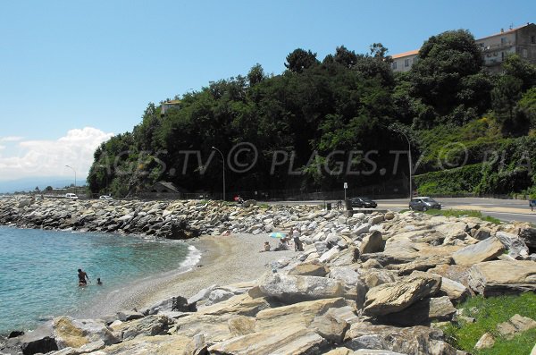 Beach between the Old harbor of Bastia and Arinella