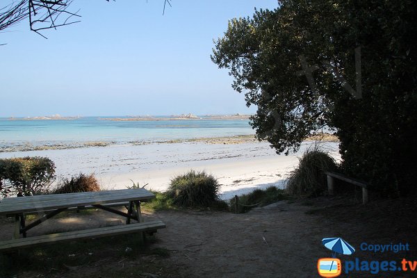 Aire de pique-nique sur la plage du Staol - Santec