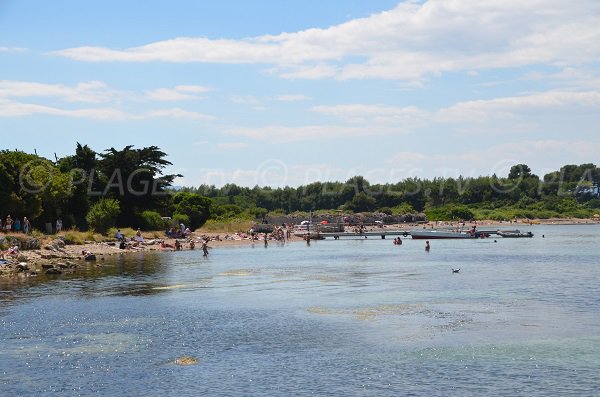 Beach of Sainte Marguerite island in France