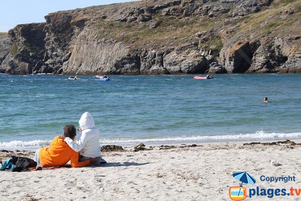 Bay of Ster Vraz in Sauzon in France