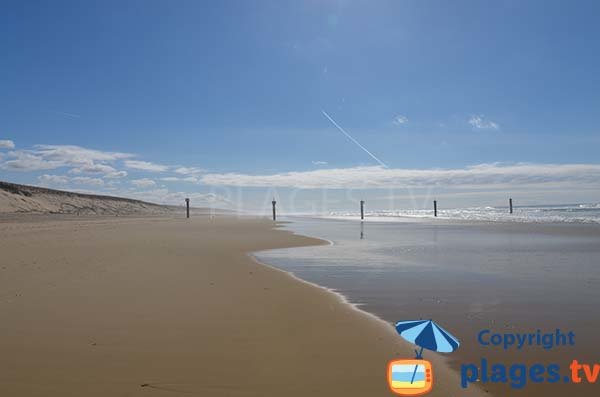 Limite de la plage sud de Biscarrosse