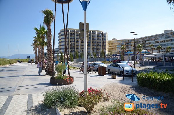 Promenade charles Trenet côté centre du Canet-Plage