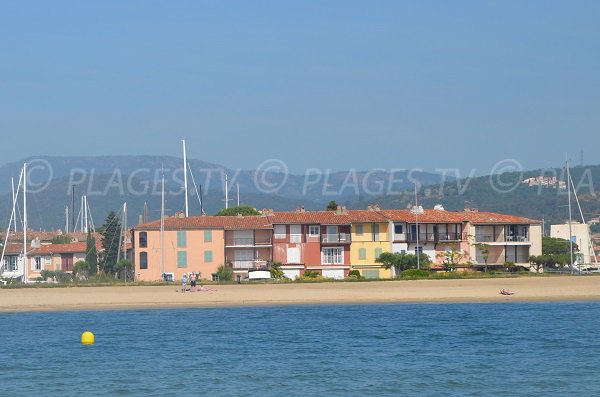 South beach in Port Grimaud from the sea