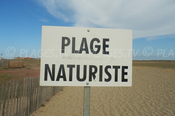 Nudist beach in Torreilles in France