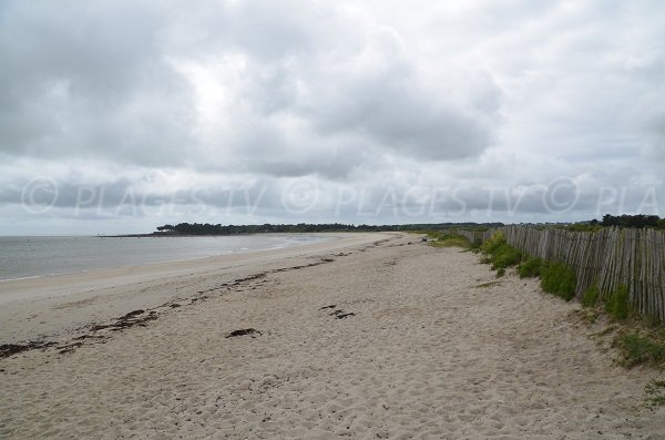 Plage de Suscinio en direction de la pointe de Beg Lann