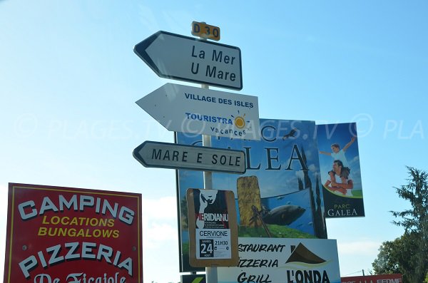 Indication pour trouver la plage de Taglio Isolaccio