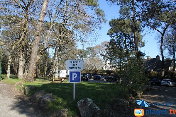 Parking of Tahiti beach in Carantec