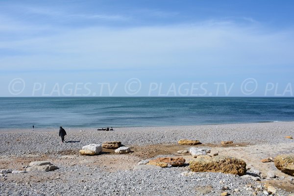 Sand beach near Etretat in France