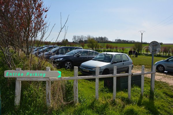 Parking of Tilleul beach in Normandy