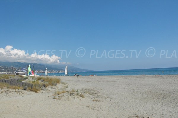 Tombulu Biancu beach in Furiani in Corsica