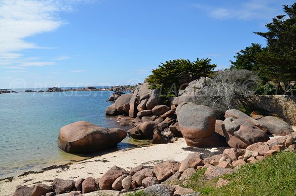 Rochers de la côte de Granit Rose à Trégastel sur l'ile Renote