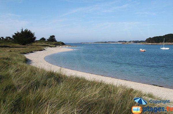 Photo de la plage de Toull Gwenn sur l'Ile Grande