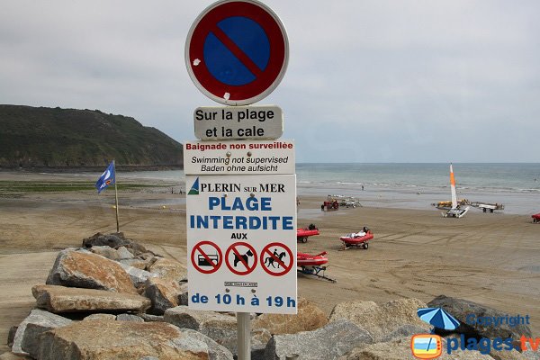 Chiens interdit sur la plage de Plérins
