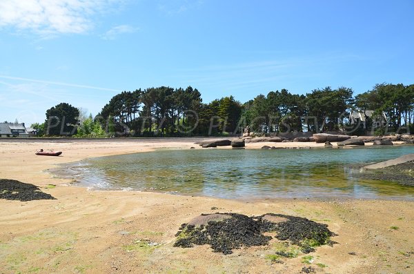 Plage de Tourony à marée montante à Trégastel