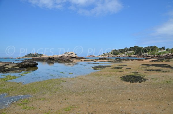 Rocks on the Tourony beach in Tregastel in France