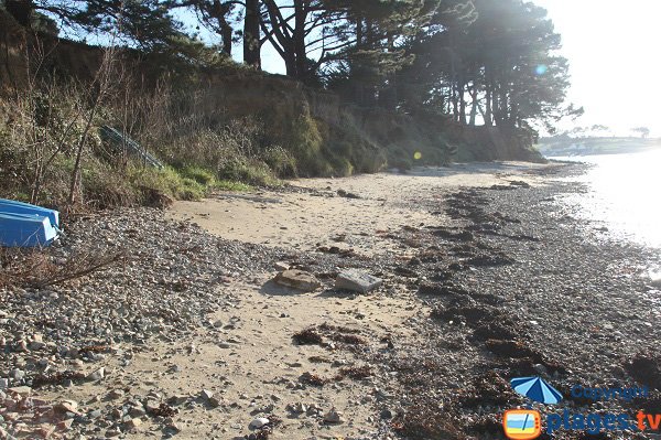 Plage de sable et de galets dans l'anse de Térénez à Plougasnou