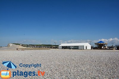 Tréport beach and view on cliffs of Mers les Bains