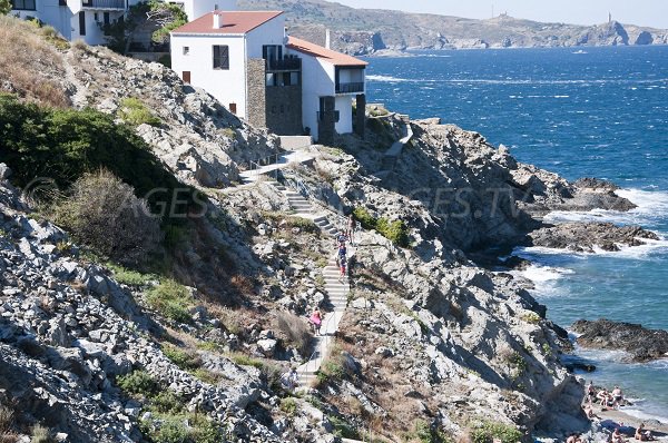 L'accesso della spiaggia Troc a Banyuls