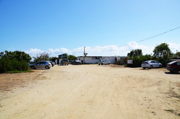 Parking of Tropica beach in Corsica