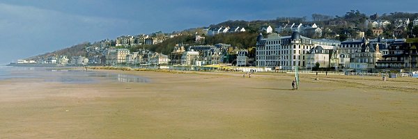 Panorama of the Trouville beach in Normandy