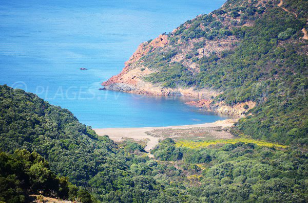 Beach of Tuara in Corsica - Gulf of Girolata