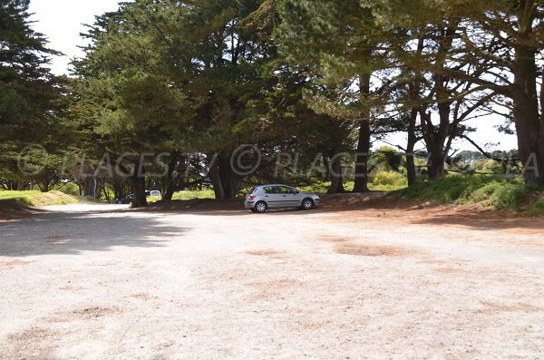 Parking of Ty Guard beach in La Trinité sur Mer