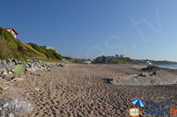 Zone calme sur la plage Uhabia à Bidart